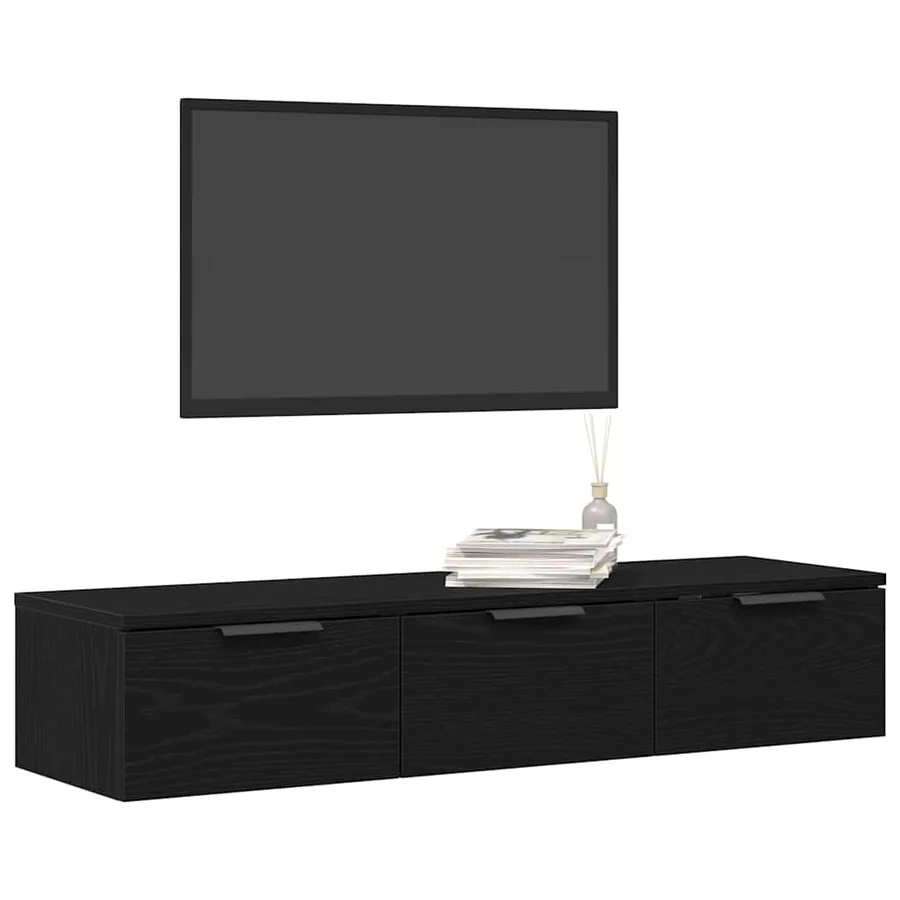 Meuble mural Chêne noir 102 x 30 x 20 cm Bois d'ingénierie - 3