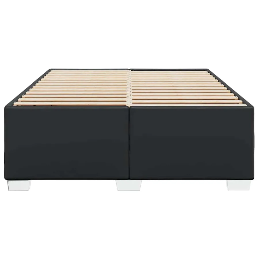 Cadre de lit sans matelas noir 137 x 190 cm similicuir - 4