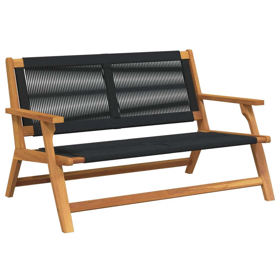 Banc de Relaxation de Jardin Noir Bois d'Acacia Massif
