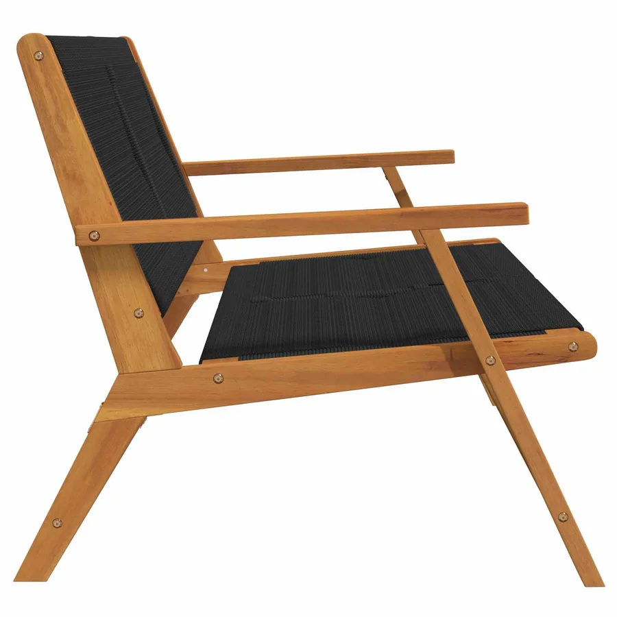 Banc de Relaxation de Jardin Noir Bois d'Acacia Massif - 3