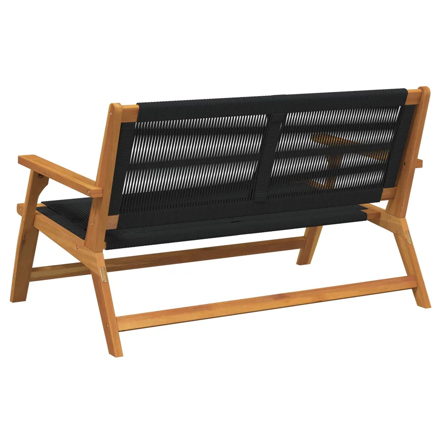 Banc de Relaxation de Jardin Noir Bois d'Acacia Massif - 4