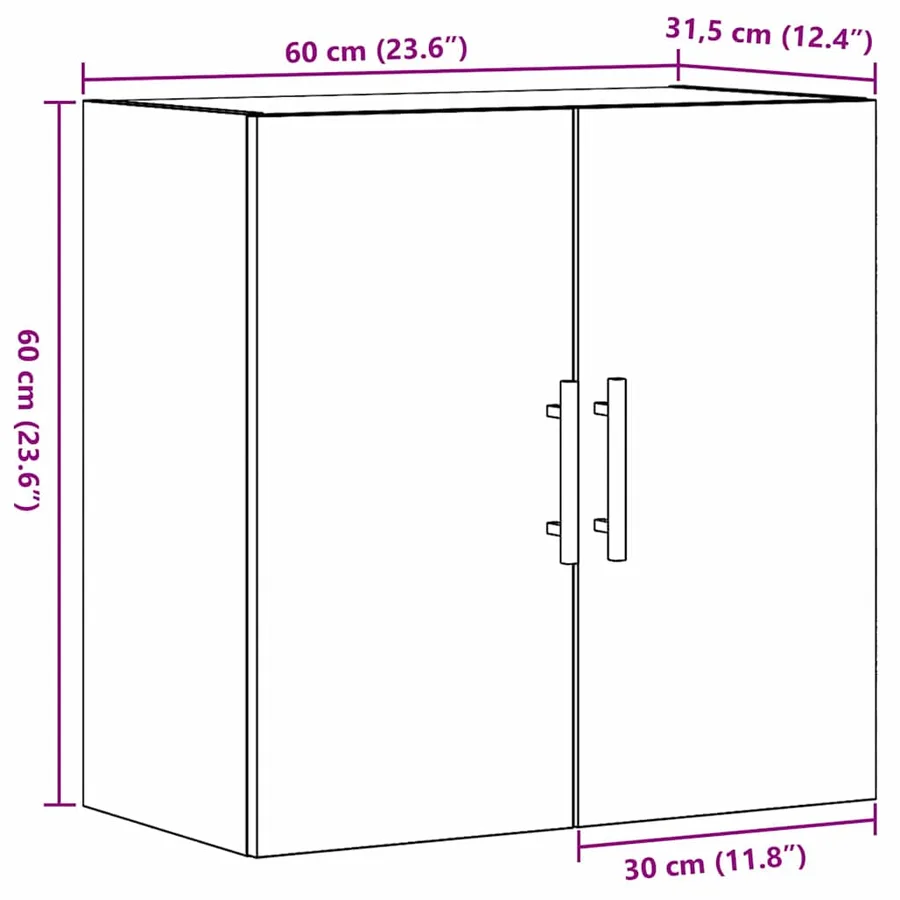 Meuble mural 60 x 31,5 x 60 cm Bois d'ingénierie - 12