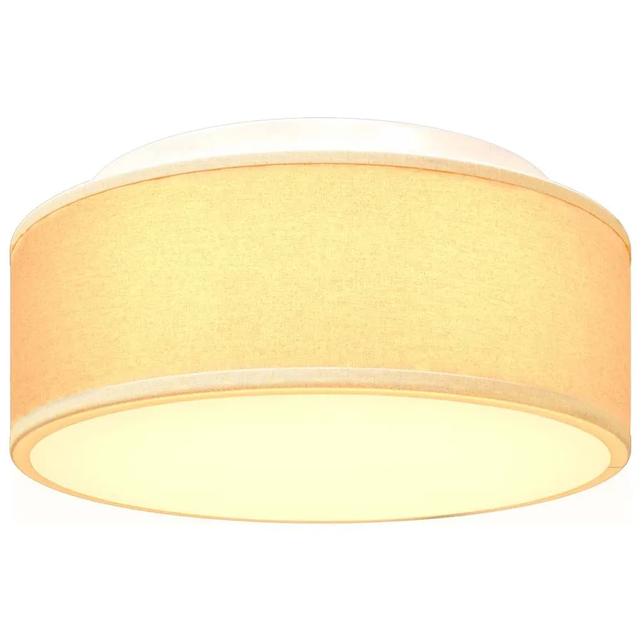 Lampe de plafond Blanc 30 x 30 x 13,5 cm tissu - 8