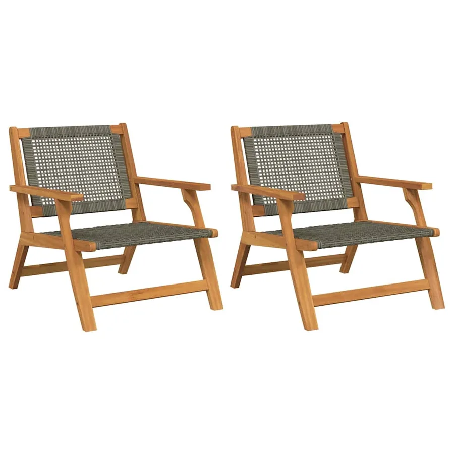 Mobilier de jardin 2 pcs Gris 67 x 78 x 73 cm - 2
