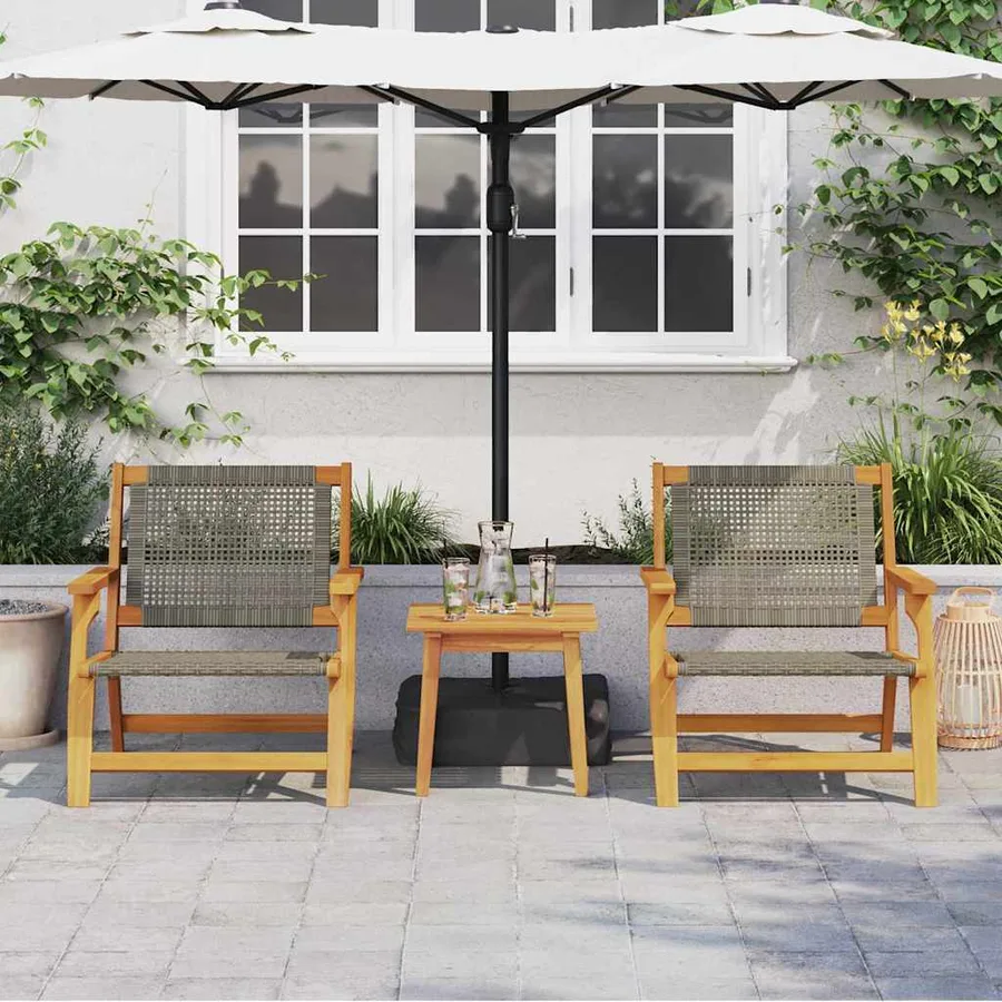 Mobilier de jardin 2 pcs Gris 67 x 78 x 73 cm - 3