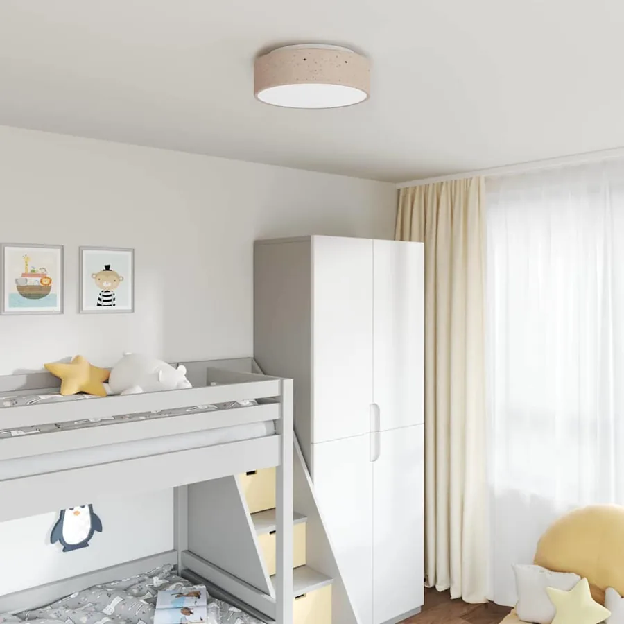 Lampe de plafond Taupe 38 x 38 x 13,5 cm tissu