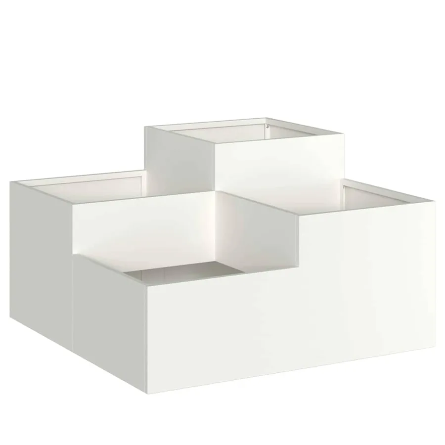 Cache-pot de jardin Blanc 80 x 80 x 48 cm Acier - 2