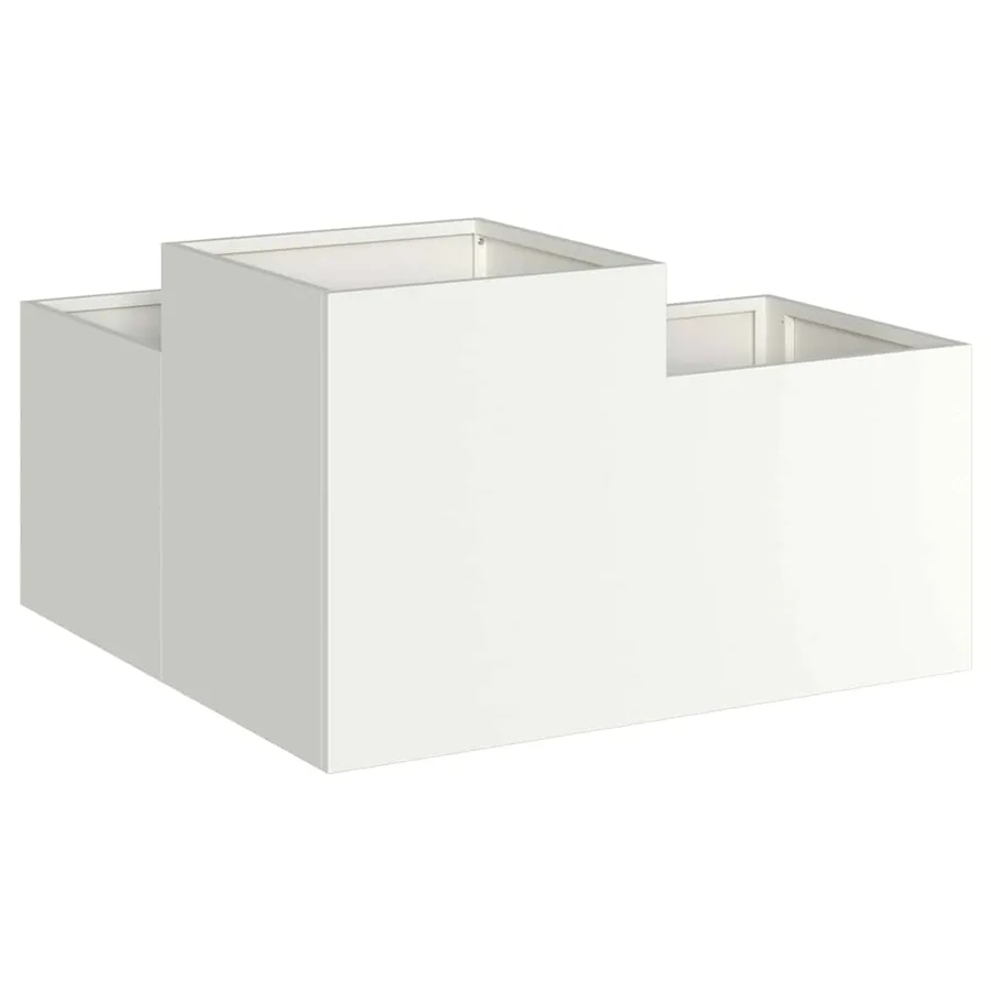 Cache-pot de jardin Blanc 80 x 80 x 48 cm Acier - 5