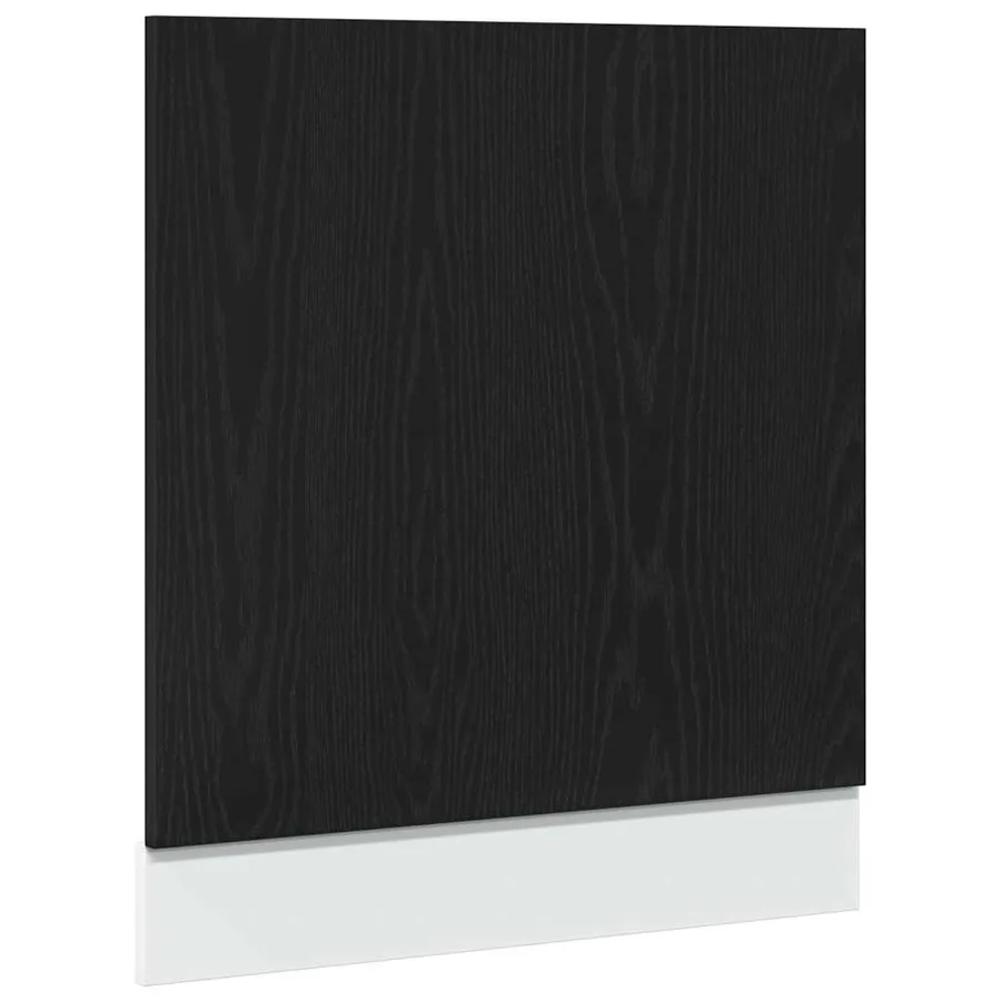 Panneau de lave-vaisselle Lyon en chêne noir 60 x 1,5 x 67 cm bois d'ingénierie - 2