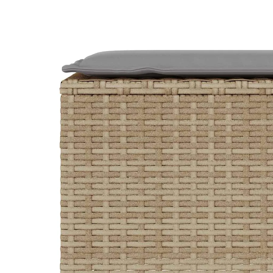 Banc de jardin avec coussin beige 110x30x40,5 cm résine tressée - 7