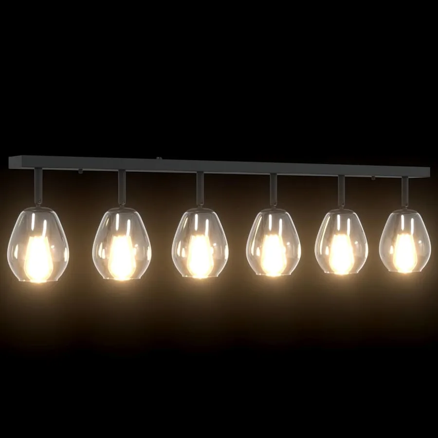 Spot de plafond Noir 110,5 x 13 x 26 cm Verre et métal - 10