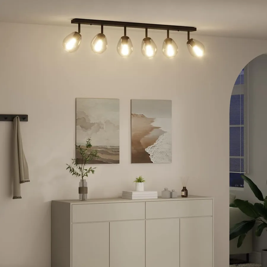 Spot de plafond Noir 110,5 x 13 x 26 cm Verre et métal - 4