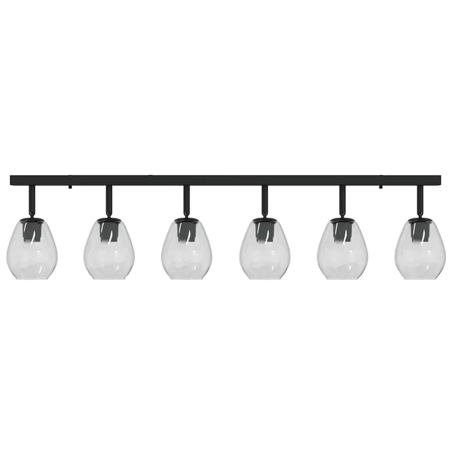 Spot de plafond Noir 110,5 x 13 x 26 cm Verre et métal - 6