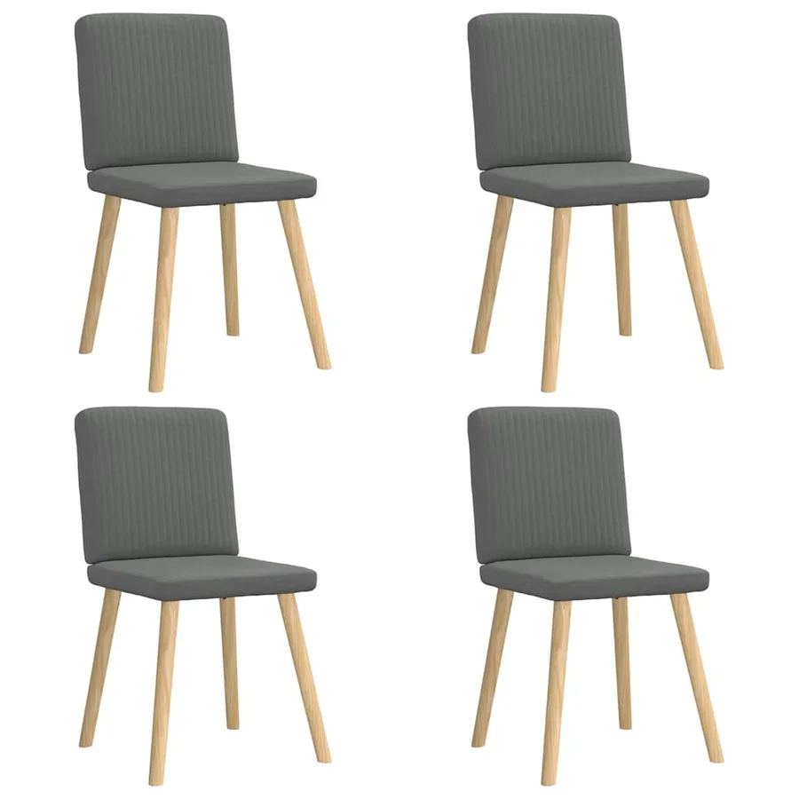 Chaises à manger lot de 4 gris foncé tissu - 2