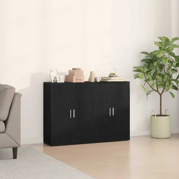 Buffet 2 pcs Chêne noir 60 x 31 x 84 cm Bois d'ingénierie