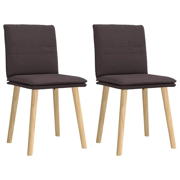 Chaises à manger lot de 2 marron foncé tissu