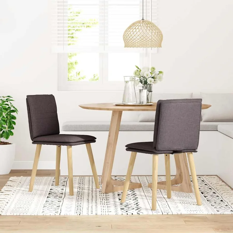 Chaises à manger lot de 2 marron foncé tissu - 2