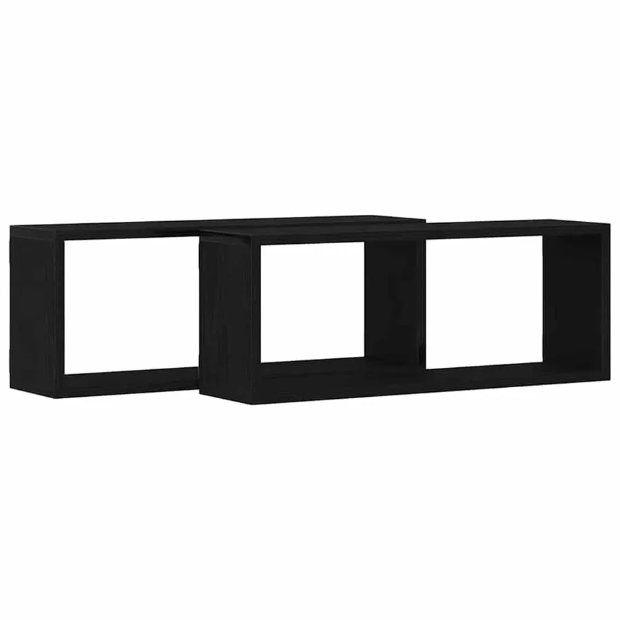 Étagères Murales avec étagère 2 pcs Chêne noir 60 x 15 x 23 cm - 5