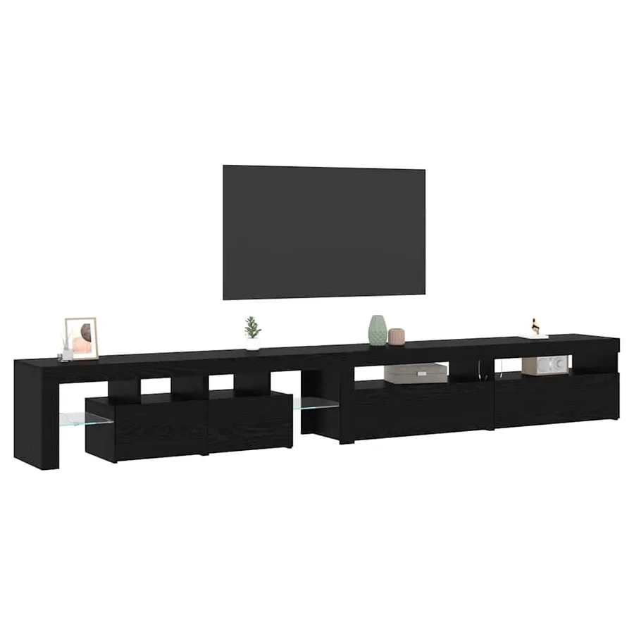 Meuble TV 3 pcs Chêne noir 290 x 36,5 x 40 cm Bois d'ingénierie - 3