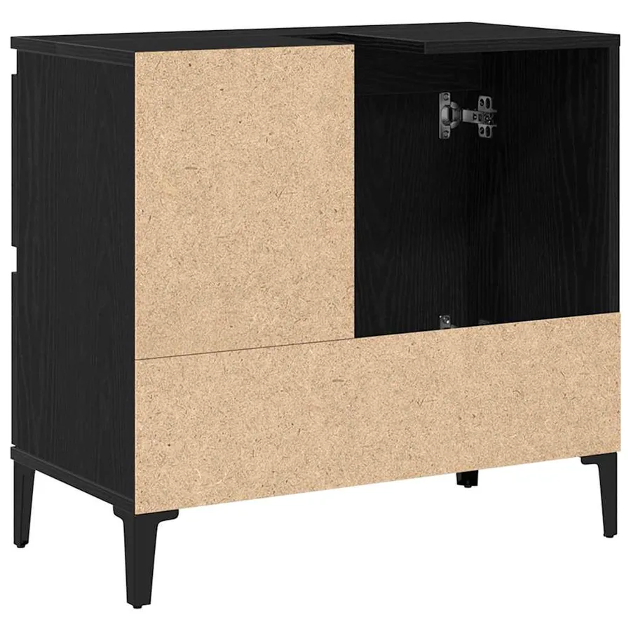 Cabinet de salle de bain avec tiroir Chêne noir 65 x 33 x 60 cm - 6