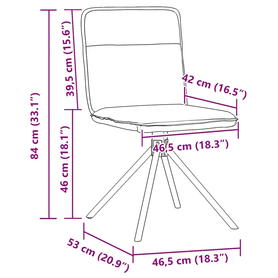 Chaises à manger lot de 4 bleu tissu - 9