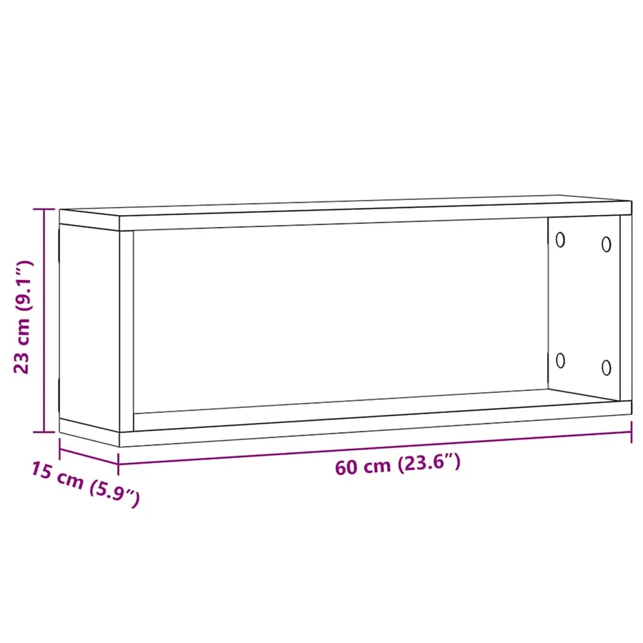 Étagères Murales avec étagère 6 pcs Chêne noir 60 x 15 x 23 cm - 13