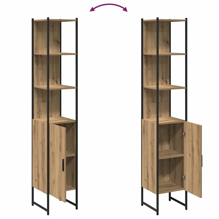 Armoire de salle de bain chêne artisanal 33 x 33 x 185,5 cm - 11