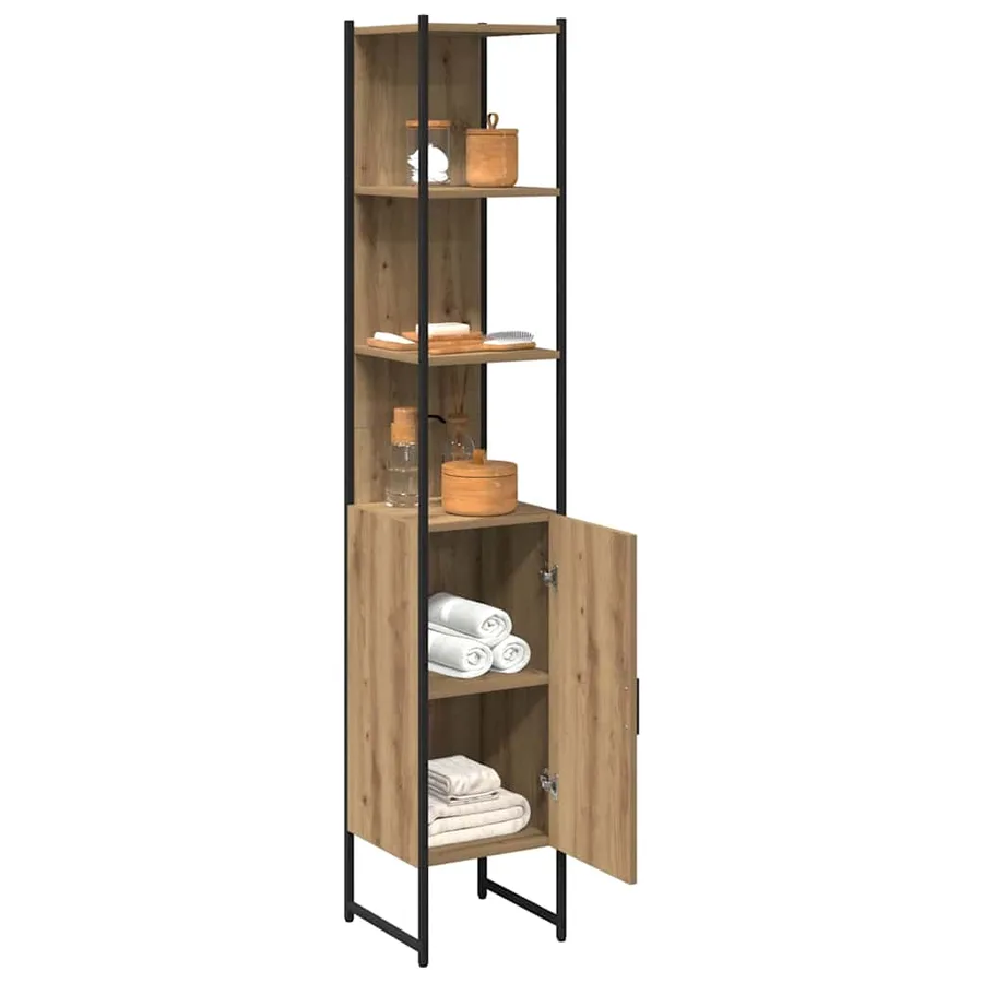 Armoire de salle de bain chêne artisanal 33 x 33 x 185,5 cm - 3