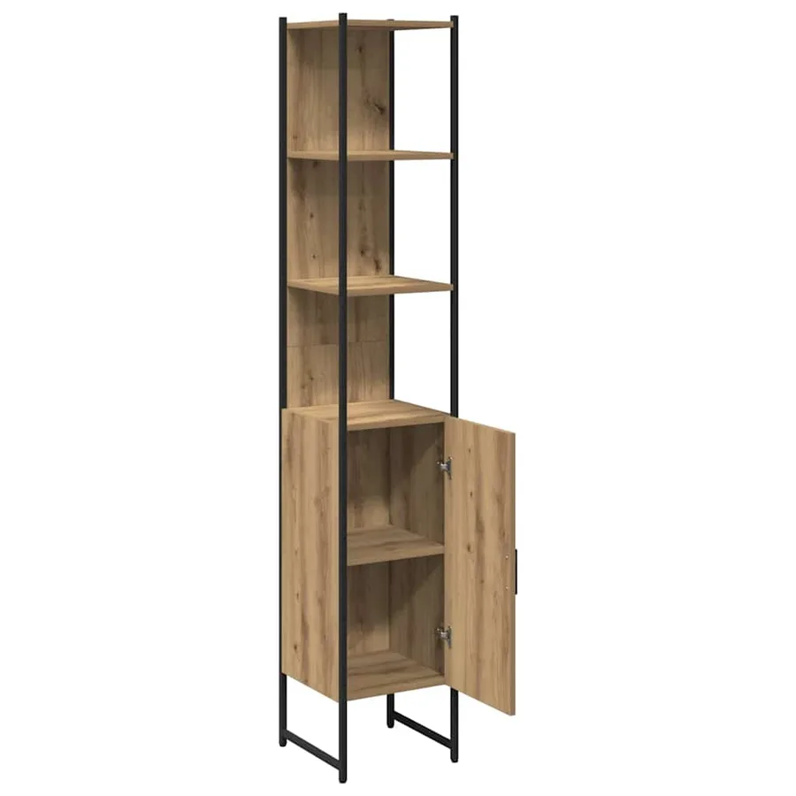 Armoire de salle de bain chêne artisanal 33 x 33 x 185,5 cm - 5