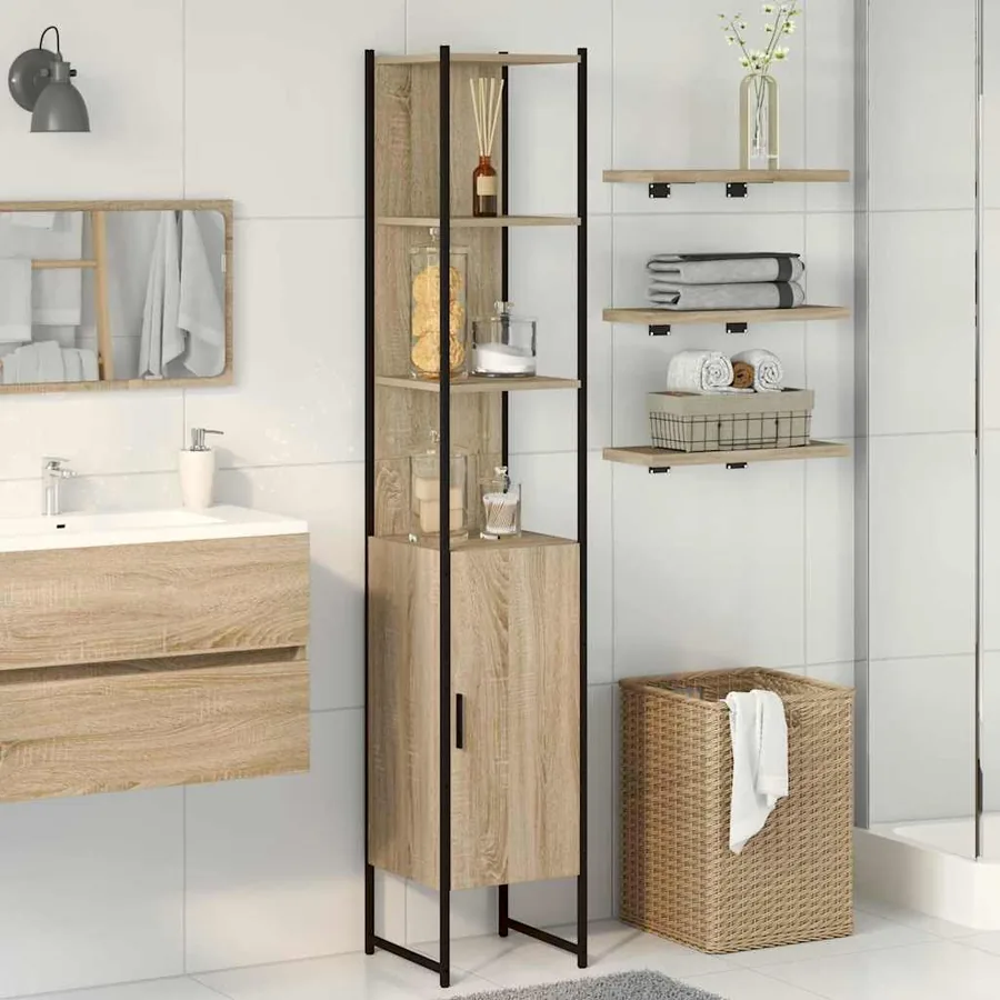 Armoire de salle de bain avec étagère Sonoma 33 x 33 x 185,5 cm