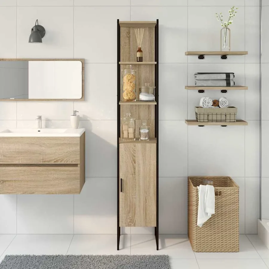 Armoire de salle de bain avec étagère Sonoma 33 x 33 x 185,5 cm - 4