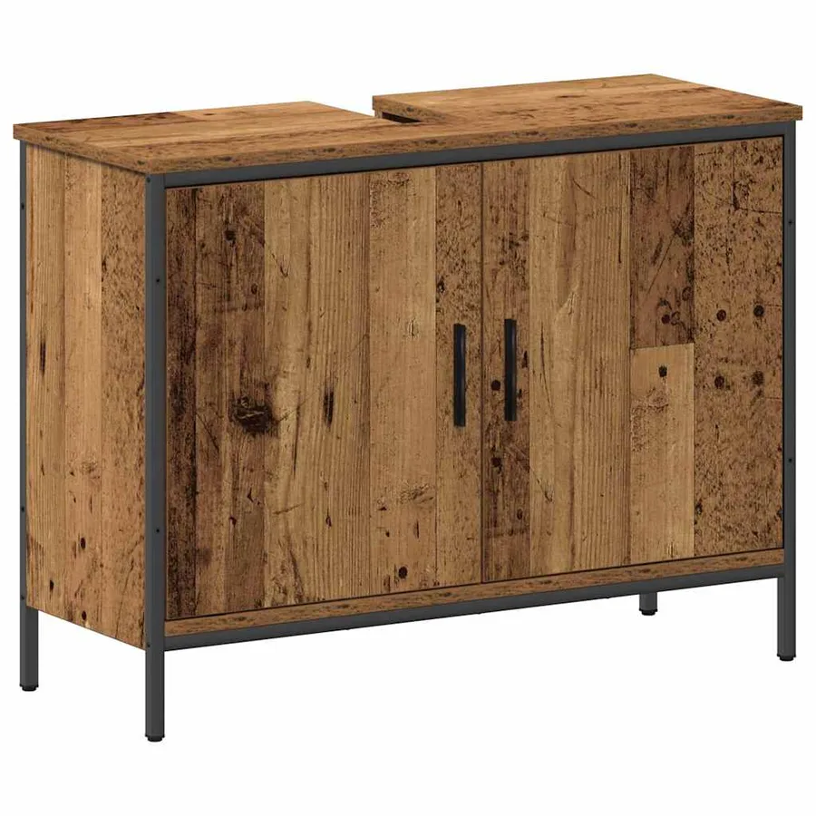 Ensemble de mobilier de salle de bain avec étagère 4 pcs Marron - 7