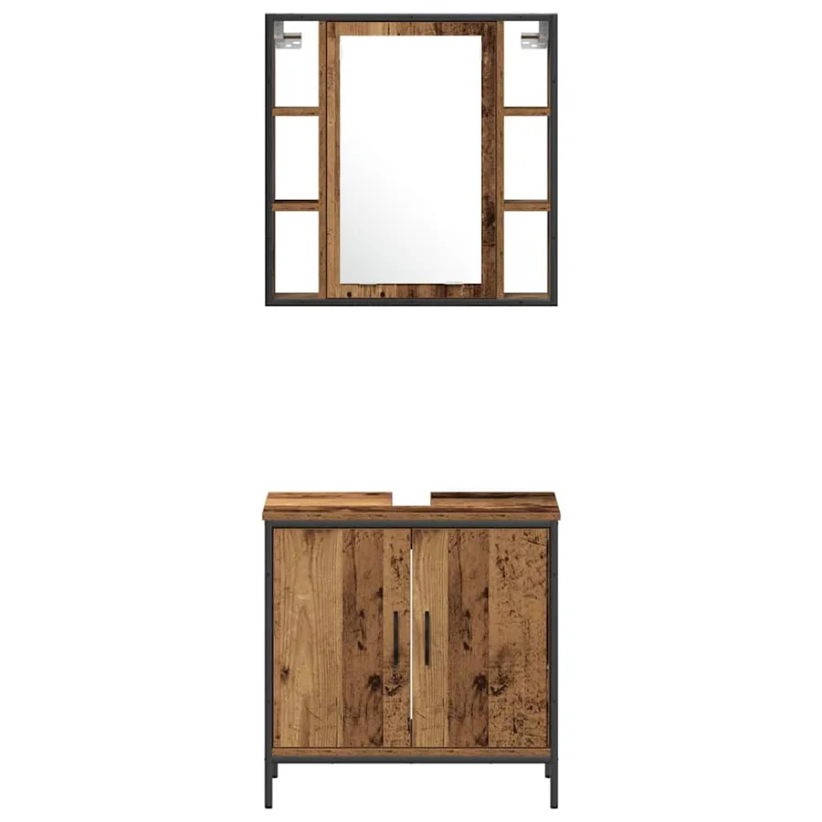 Ensemble de mobilier de salle de bain avec étagère 4 pcs Marron - 9