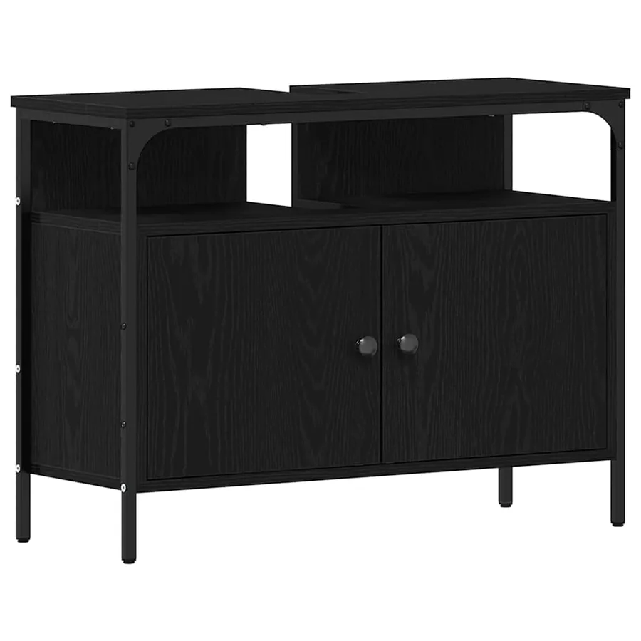 Ensemble de mobilier de salle de bain 4 pcs Chêne noir - 7