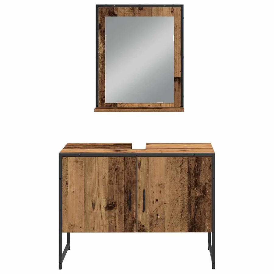Ensemble de mobilier de salle de bain avec étagère 4 pcs Marron - 8
