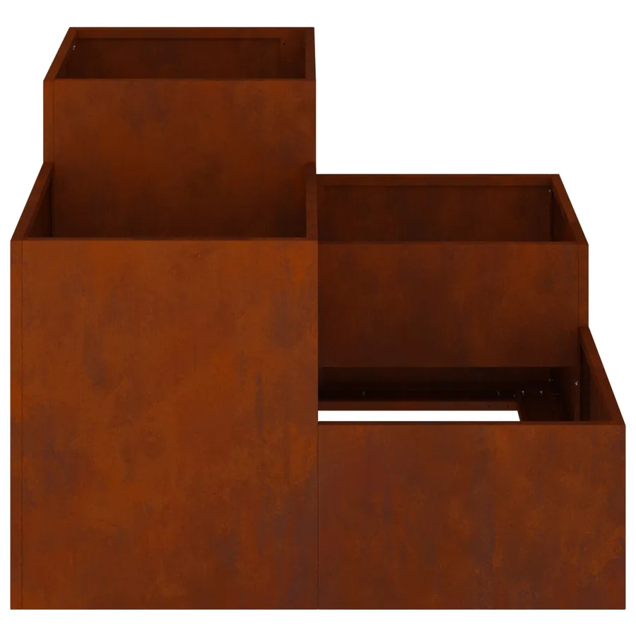 Cache-pot de jardin Rouillé 80 x 80 x 60 cm Acier patiné - 6