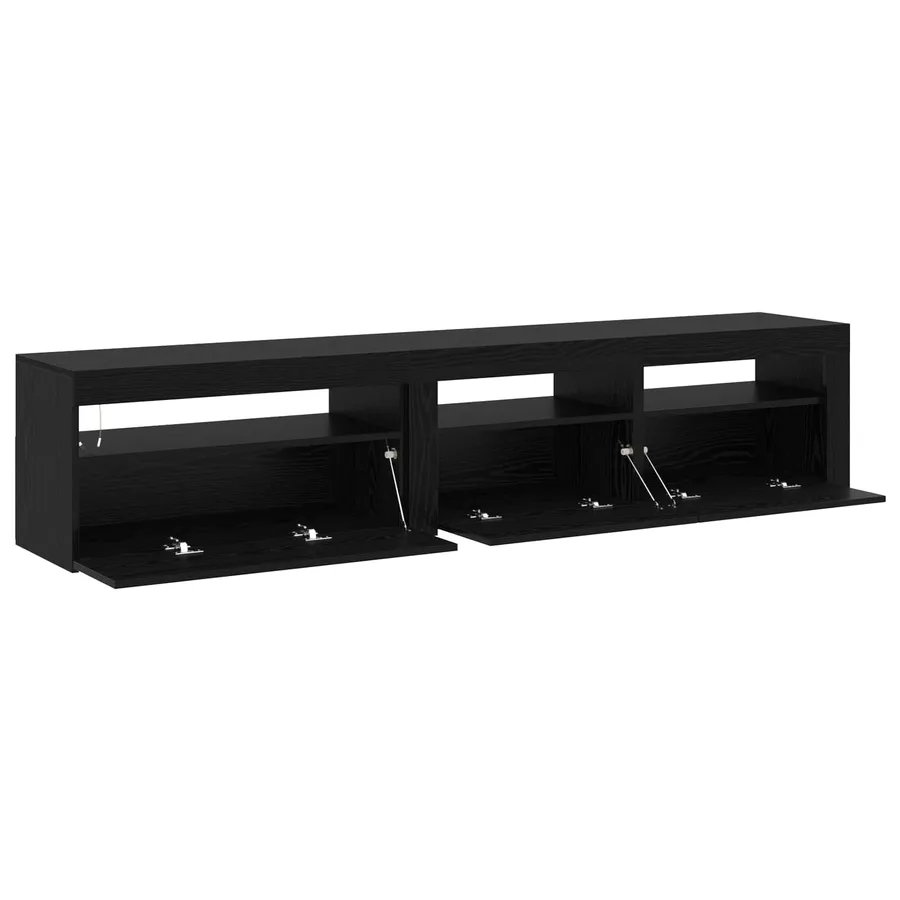 Meuble TV 2 pcs Chêne noir 195 x 35 x 40 cm Bois d'ingénierie - 6