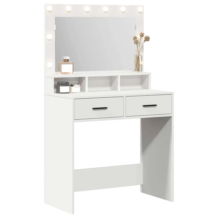 Table de Toilette Blanc 79 x 41 x 135 cm Bois d'ingénierie - 3