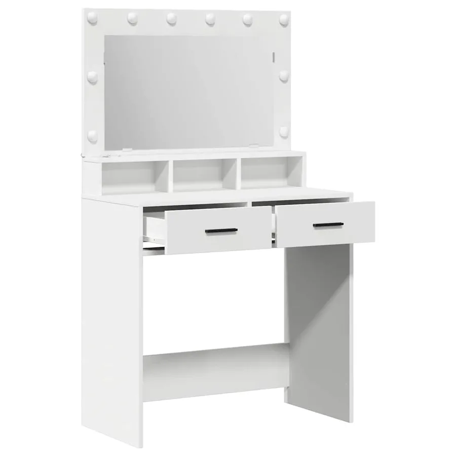 Table de Toilette Blanc 79 x 41 x 135 cm Bois d'ingénierie - 4