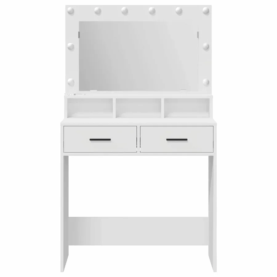 Table de Toilette Blanc 79 x 41 x 135 cm Bois d'ingénierie - 5