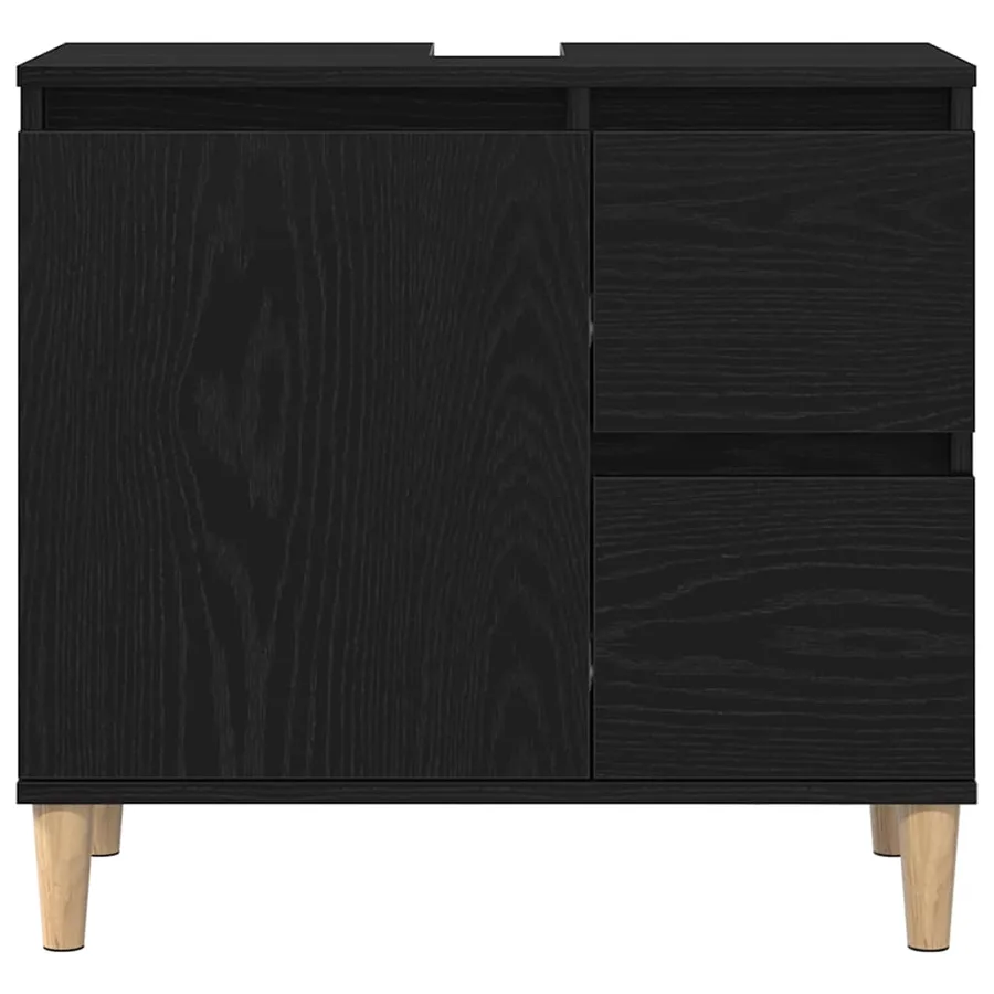 Ensemble de mobilier de salle de bain 3 pcs Chêne noir - 8