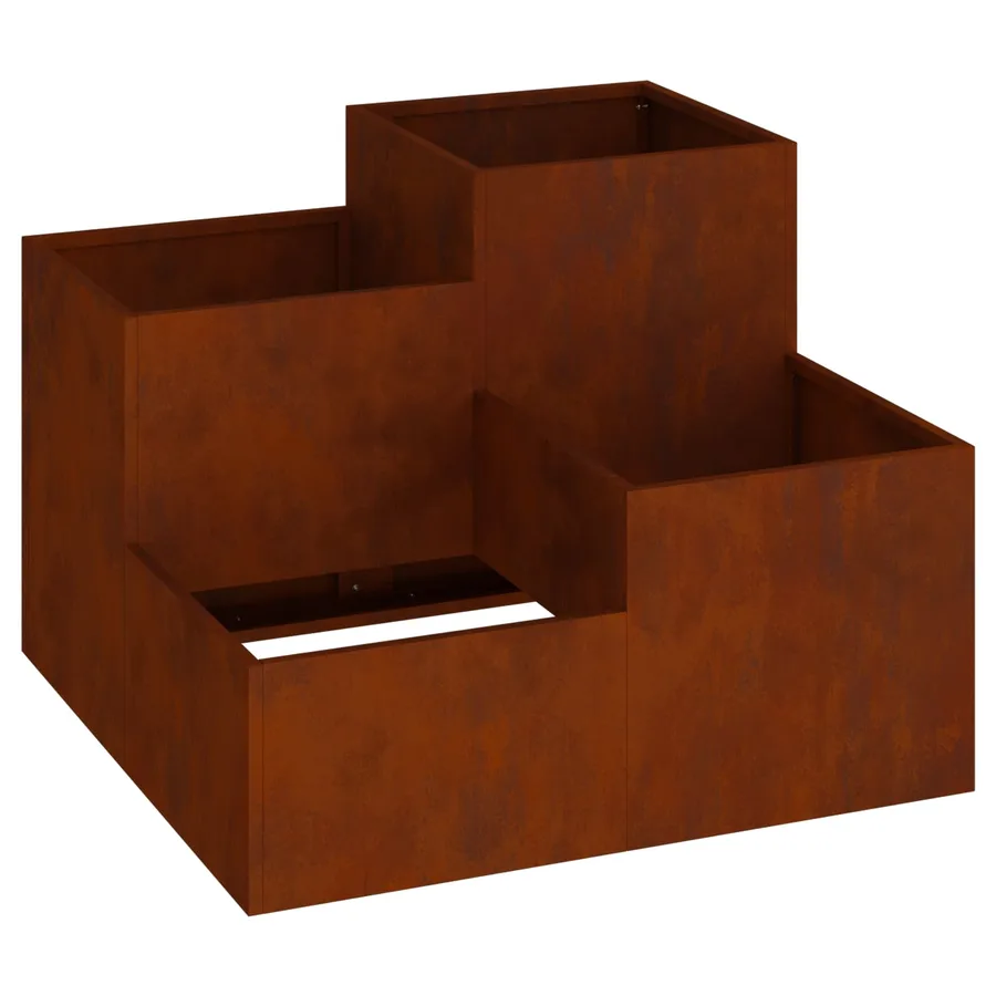 Cache-pot de jardin Rouillé 100 x 100 x 60 cm Acier patiné - 2