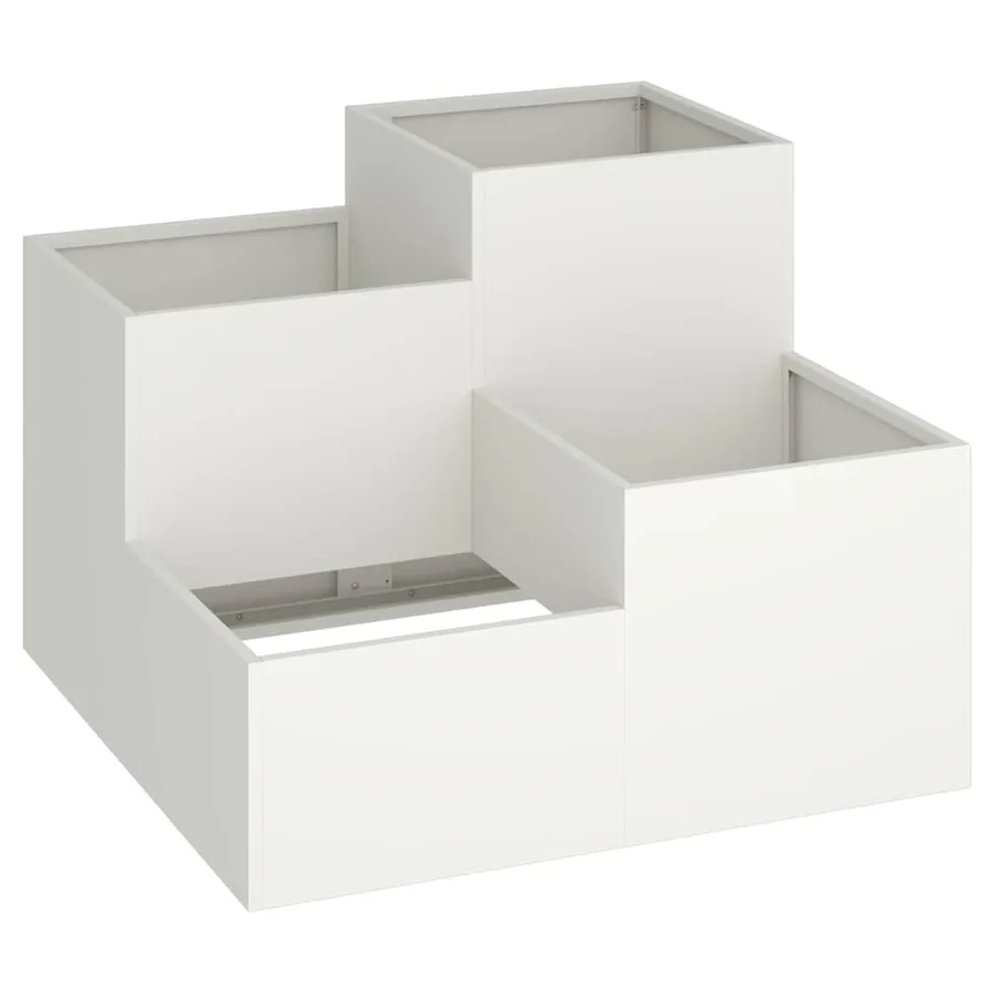 Cache-pot de jardin Blanc 100 x 100 x 60 cm Acier - 2