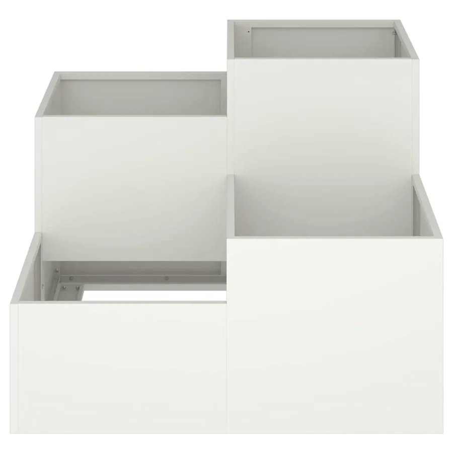 Cache-pot de jardin Blanc 100 x 100 x 60 cm Acier - 5