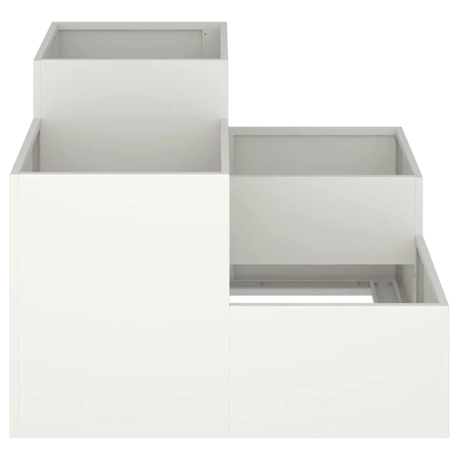 Cache-pot de jardin Blanc 100 x 100 x 60 cm Acier - 6