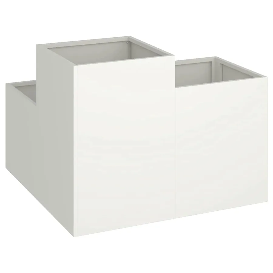 Cache-pot de jardin Blanc 100 x 100 x 60 cm Acier - 7