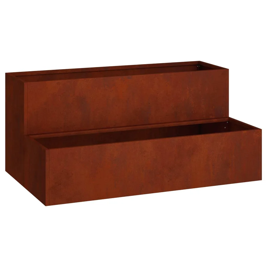 Cache-pot de jardin Rouillé 100 x 60 x 45 cm Acier patiné - 2