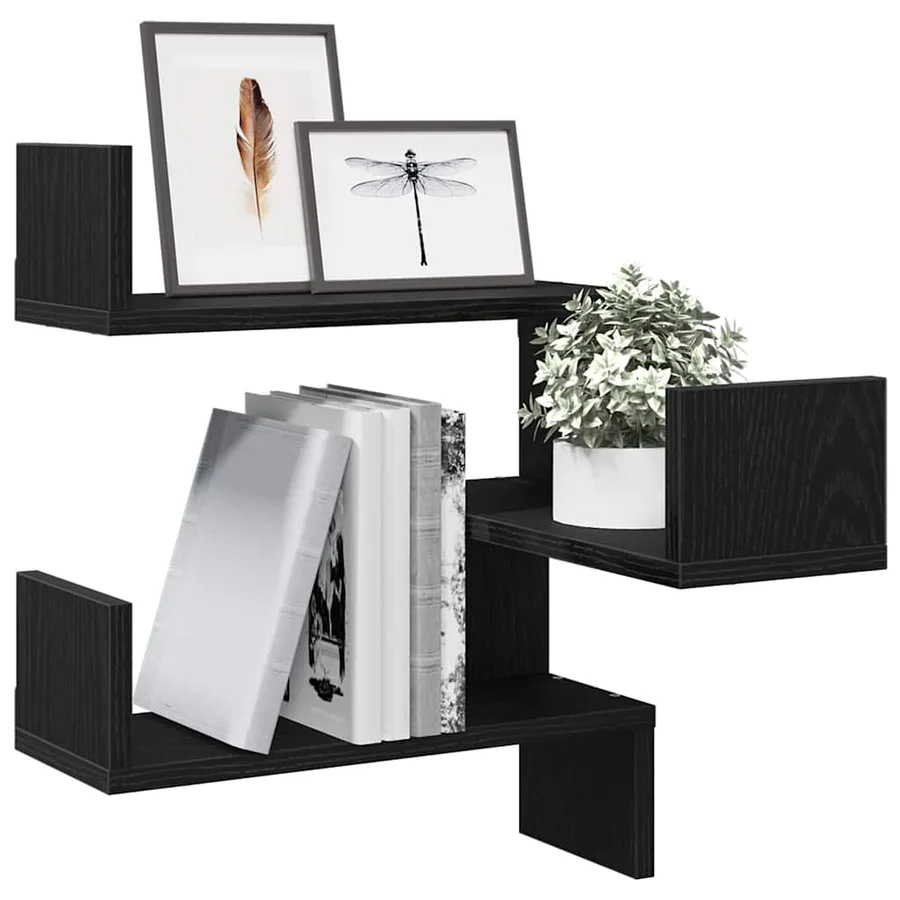 Étagère Murale avec étagère 2 pcs Chêne noir 40 x 40 x 49,5 cm - 3