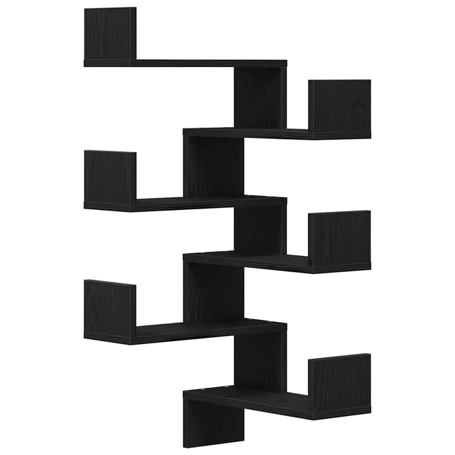 Étagère Murale avec étagère 2 pcs Chêne noir 40 x 40 x 49,5 cm - 4