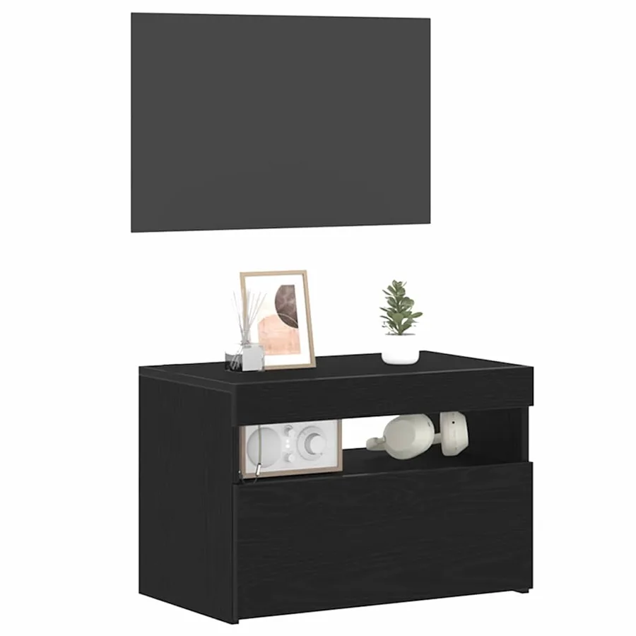 Cabinet de chevet Chêne noir 60 x 35 x 40 cm Bois d'ingénierie - 3